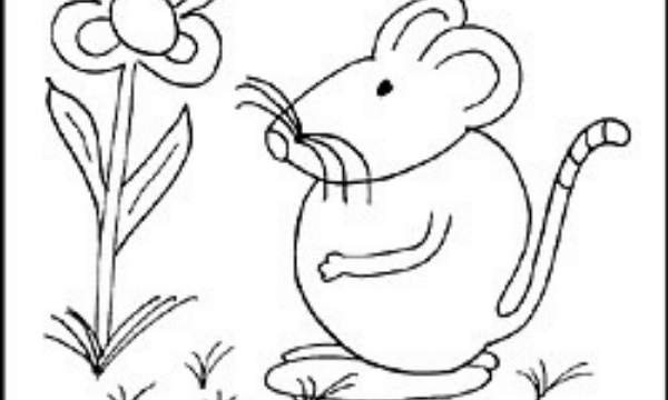 Coloring page mouse