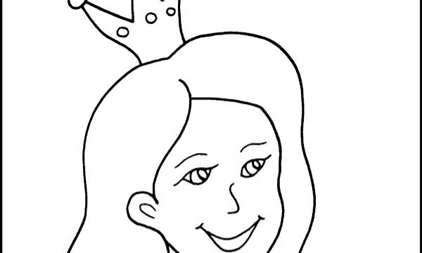 Coloring page template of a princess