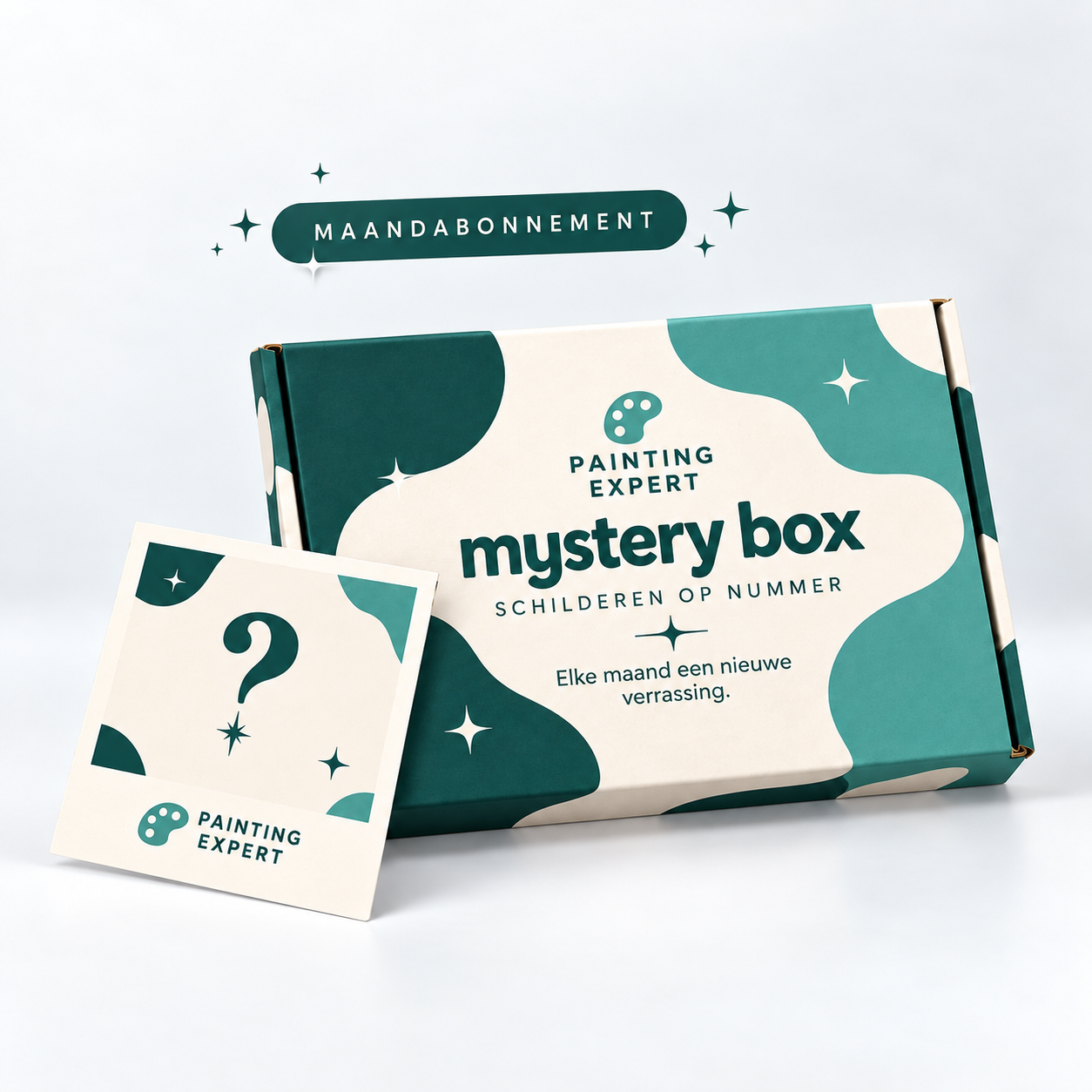 Painting by Numbers Expert Mystery Box – verpakking in groen en crème