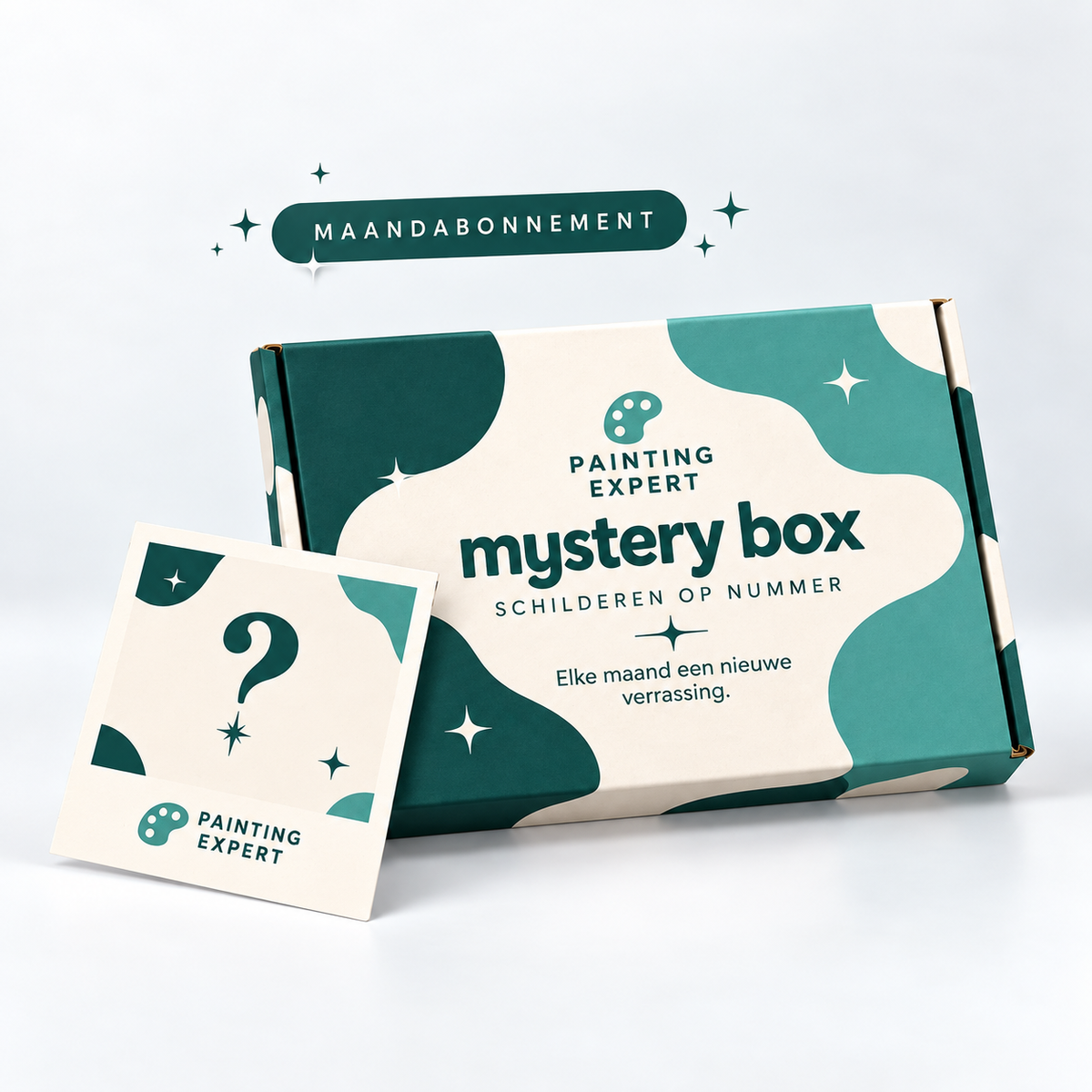 Painting by Numbers Expert Mystery Box – verpakking in groen en crème