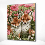 Painting on number 2 Baby Foxes