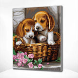 Painting on number 2 Puppies