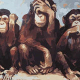 Painting on number 3 Monkeys