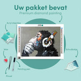 Diamond Painting Monkey with Headphones