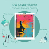 Diamond Painting Banksy colorful - Girl with birds