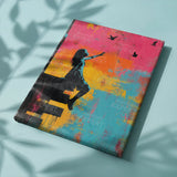 Paint by Numbers Banksy colorful - Girl with birds