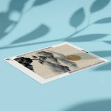 Diamond Painting Mountains in ink with golden moon Japan
