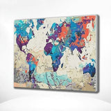 Paint by Numbers Blue World Map