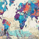 Paint by Numbers Blue World Map