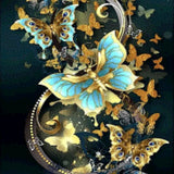 Diamond Painting Blue and Gold Butterflies