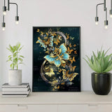 Diamond Painting Blue and Gold Butterflies