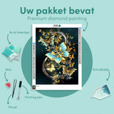 Diamond Painting Blue and Gold Butterflies