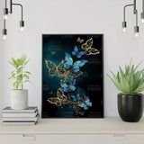 Diamond Painting Blue and Gold Butterflies