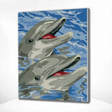 Paint by Numbers Happy Dolphins