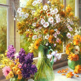 Paint by Numbers Flowers at the Window