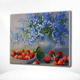 Paint by Numbers Flowers with Strawberry