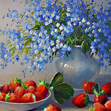 Paint by Numbers Flowers with Strawberry