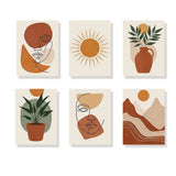 Boho Line Art & Nature - Paint by Numbers Mini Set of 6