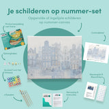 Paint by Numbers Collage of Delft, in Delft blue
