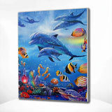 Paint by Numbers Dolphins and Fish