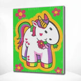 Paint by Numbers Unicorn with Red Flowers