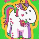 Paint by Numbers Unicorn with Red Flowers
