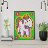 Paint by Numbers Unicorn with Red Flowers