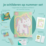 Paint by Numbers Unicorn with Red Flowers