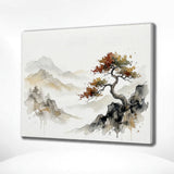 Diamond Painting Lonely tree in mountain landscape Japan