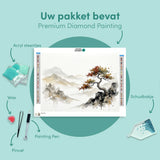 Diamond Painting Lonely tree in mountain landscape Japan