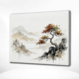 Paint by Numbers Lonely tree in mountain landscape Japan