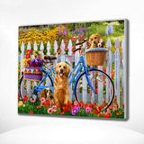 Paint by Numbers Bicycle with Dogs