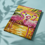Paint by Numbers Flamingos with Sunset