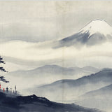 Painting on Number Fuji above the mist Japan