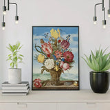 Paint by Numbers Coloured Flowers in a Vase