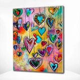 Paint by Numbers Coloured Hearts