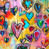Paint by Numbers Coloured Hearts