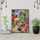 Paint by Numbers Coloured Hearts