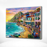 Paint by Numbers Coloured Houses by the Sea