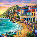 Paint by Numbers Coloured Houses by the Sea