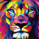 Paint by Numbers Coloured Lion