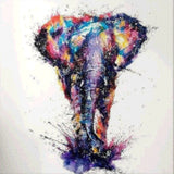Diamond Painting Coloured Elephant