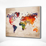 Paint by Numbers Coloured World Map
