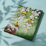 Paint by Numbers Yellow Birds with White Flowers