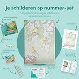 Paint by Numbers Yellow Birds with White Flowers