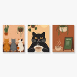 cosy cat cafe - Paint by Numbers Mini Set of 3