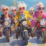 Paint by Numbers Pleasant ladies riding motorcycles