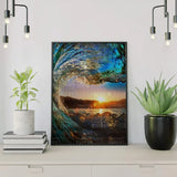 Diamond Painting Waves with Sun