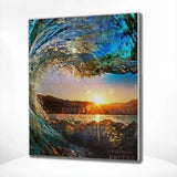 Paint by Numbers Waves with Sun