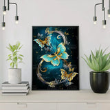 Diamond Painting Gold and Blue Butterflies